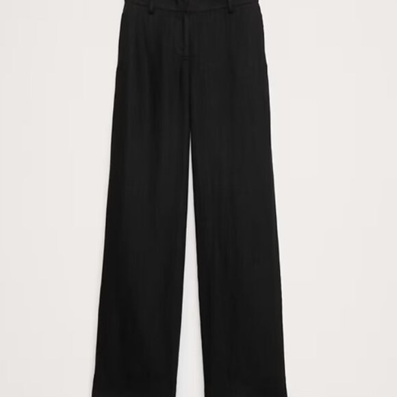 Banana Republic Best Selling The Everyday Premium Linen Pant Black Pockets - Picture 3 of 4